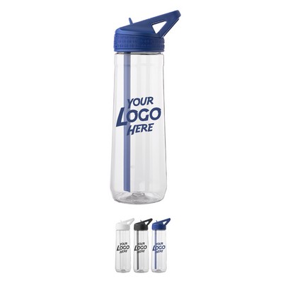 Fitness Plastic Water Bottle with Sip Straw 30 oz
