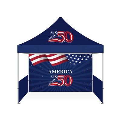 10' Custom Aluminum Canopy Tent Package with Double Sided Full Backwall and Half Sidewalls