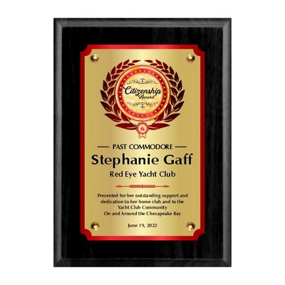 4" x 6" Black plaque with double plates and cone heads