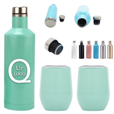 18Oz Stainless Steel Wine Bottle Gift Set
