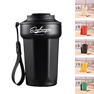 10oz Double-Walled Stainless Steel Coffee Tumbler with Plastic Lid