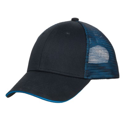 Port Authority® Double Mesh Snapback Sandwich Bill Cap.