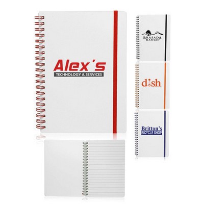 White Spiral Notebook w/ Colored Accents