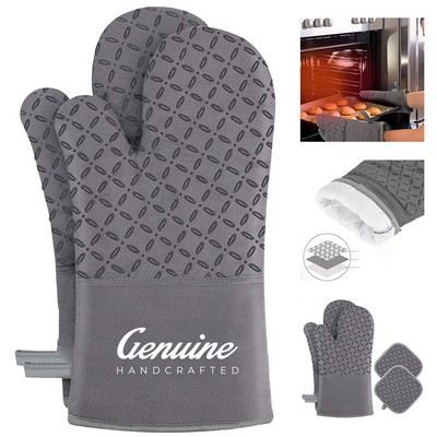 Non-slip Oven Mitts with Pot Holder