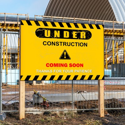 Construction Sign - 4mm Coroplast - 96"w x 48"h - Double Sided - Custom Printed
