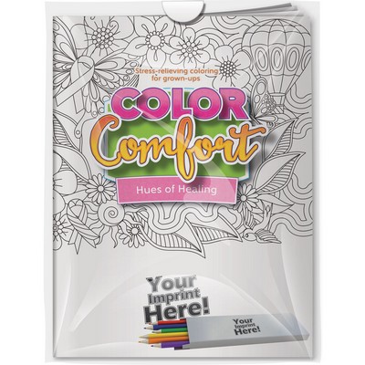 "Hues of Healing (Breast Cancer Awareness)" Color Comfort & 6-Pack of Colored Pencil (Imprinted)