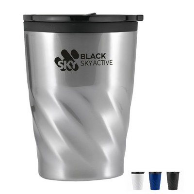 12Oz Twist Texture Double-Wall Travel Mug with Sip Lid