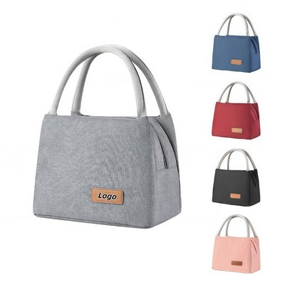 Extra Thick Corduroy Insulated Lunch Tote with Foil Lining