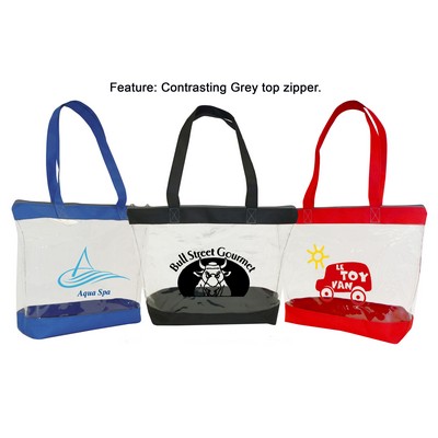 Basic Clear Zipper Tote Bag