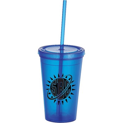 Iceberg 16oz Double-Wall Tumbler w/Straw