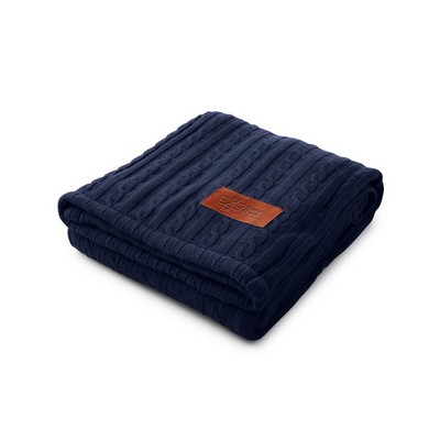 Cable Knit Sherpa Throw