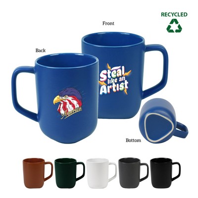 18 Oz. Triangle Bottom Recycled Ceramic Coffee Mug W/ Gift Box