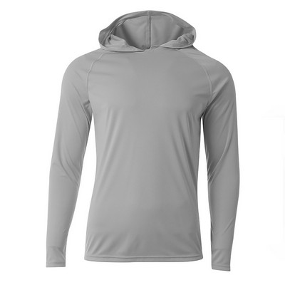 A4 Apparel® Adult Cooling Performance Long Sleeve Hooded Tee