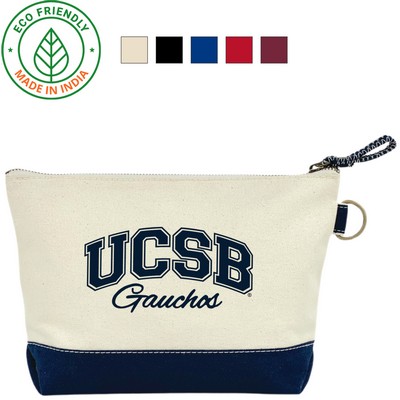 Premium Travel Canvas Pouch | Toiletry Tech Organizer Kit Navy (11x7x3)