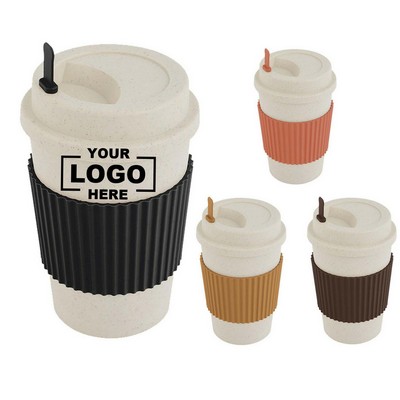 16 Oz. Eco-Friendly Wheat Straw Travel Coffee Brown Mug