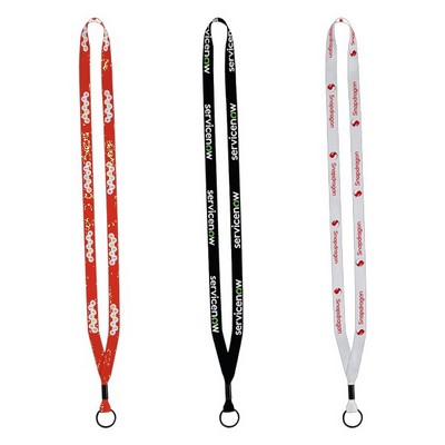 1/2" Dye-Sublimated Lanyard with Metal Crimp & Metal Split-Ring
