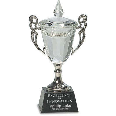 Empress Trophy Cup Optic Crystal Award (2¾"x 8")