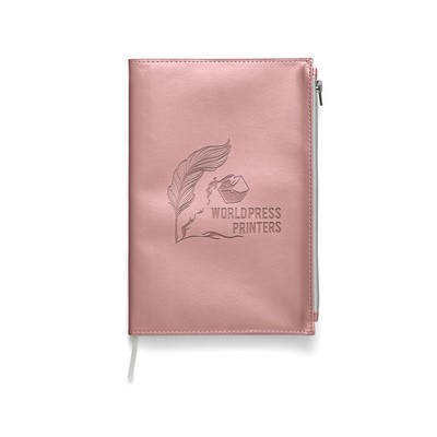 Softbound Metallic Foundry Journal With Zipper Pocket