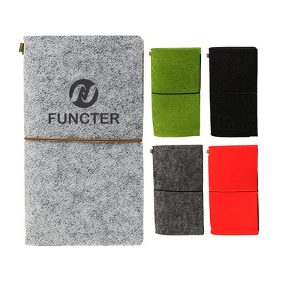 Felt Passport Holder Notebook 30 Sheets 5.3*3.9" Screen Printing