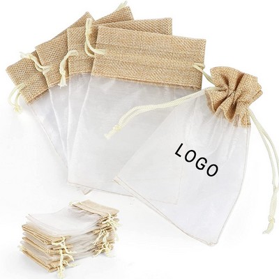 Patchwork Organza Drawstring Pouch