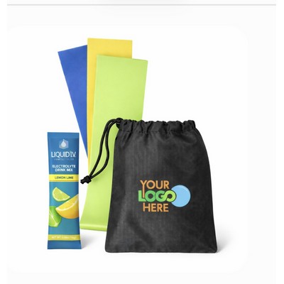Fitness Resistance Band Kit with Liquid IV Stick
