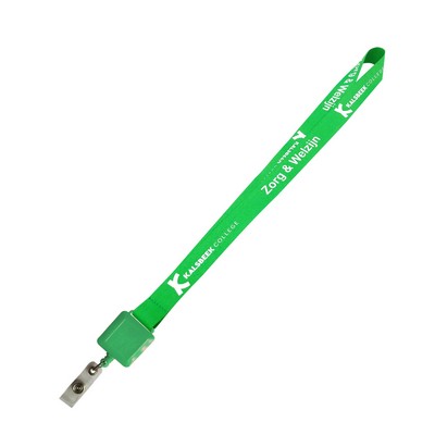 5/8" Polyester Lanyards With Square Economy Badge Reel