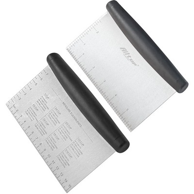 Stainless Steel Dough Bench Scraper Pastry Cutter with Measuring Marks