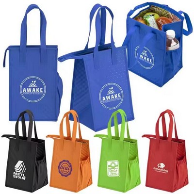 Non-Woven Thermal Insulation Wine Cooler Bag With Zipper Closure