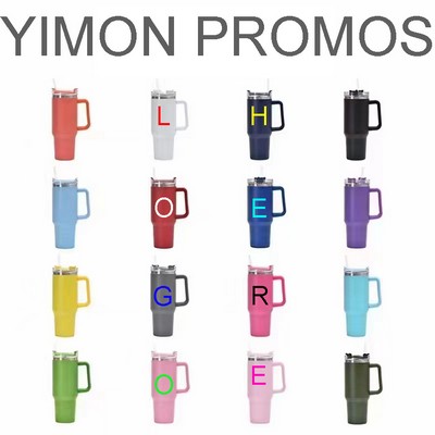 40 Oz. Stainless Steel Insulated Tumbler with Straw