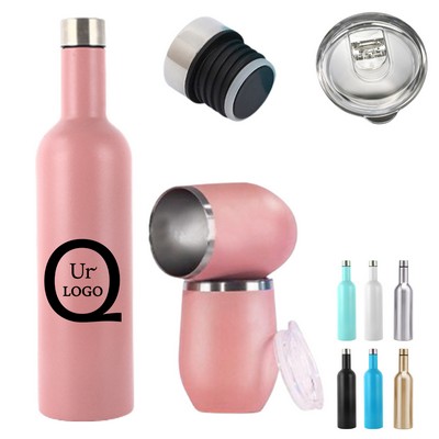 24Oz Stainless Steel Wine Bottle Set