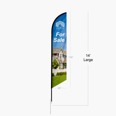 14' Feather Angled Flag Single Sided