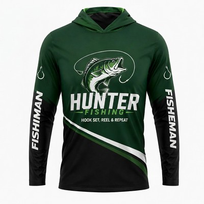 Unisex Long Sleeve Solar Protect Hooded T Shirt 180GSM