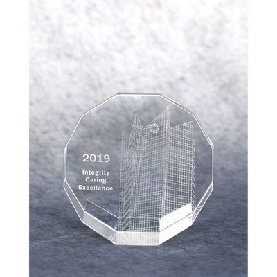 Multi-Faceted Crystal Paperweight - 3.5"