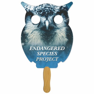 Owl Hand Fan Full Color (1 Side)