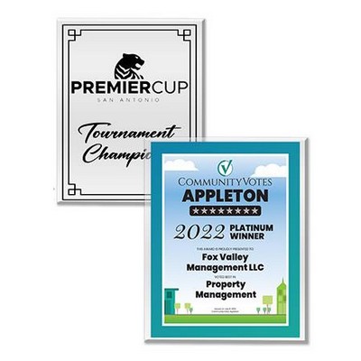 Plaque 6X8 Clear Beveled Edge Acrylic W/High Def