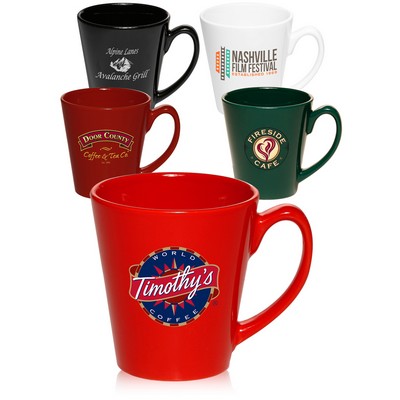 12 oz. Glossy Ceramic Latte Custom Coffee Mugs