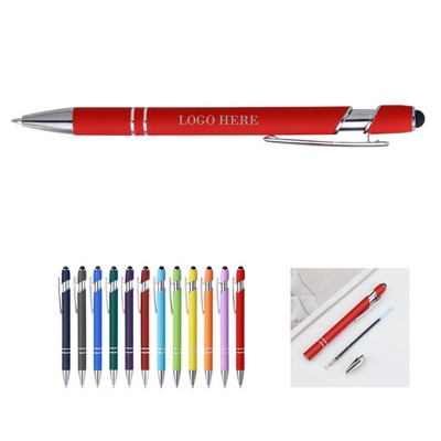 Soft Touch Metal Pens w/ Stylus