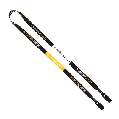 1/2" 2-Ended Dye-Sublimated Lanyard with Metal Crimp and Metal Bulldog Clip
