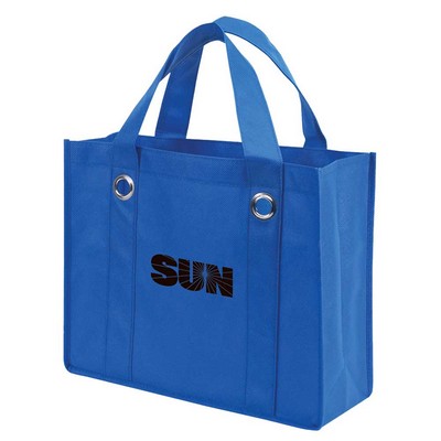Non-Woven Tote Bag w/Fabric Covered Bottom (13"x11"x5")