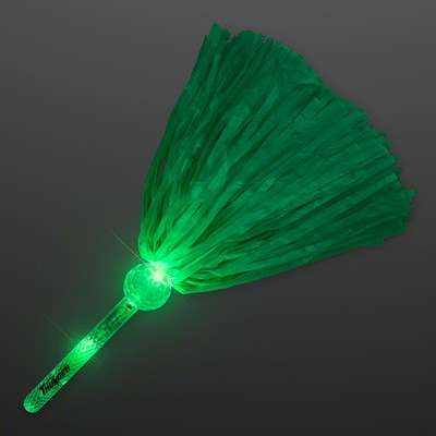 Light Up Team Spirit Green Pom Poms - PRINTED