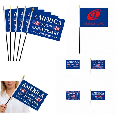 Custom 8.3" x 5.5" US 250th Handheld Flag
