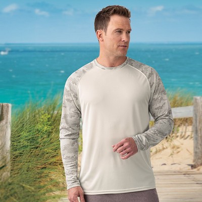 Paragon® Adult Cayman Long Sleeve Raglan Hex Camo Performance Tee Shirt