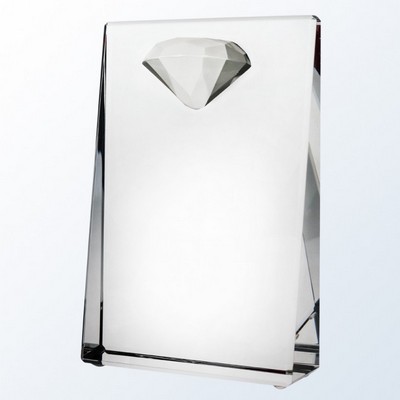 Diamond Wedge Crystal Award, 6"H