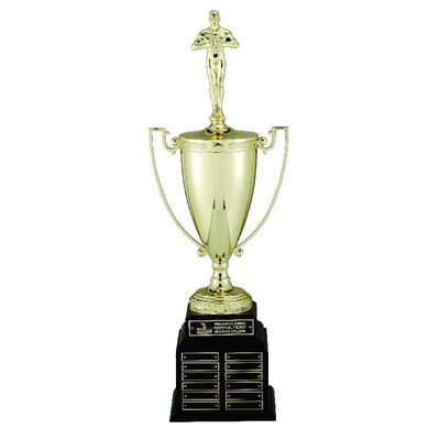 28" Perpetual Trophy w/13" Gold Cup on Back Base