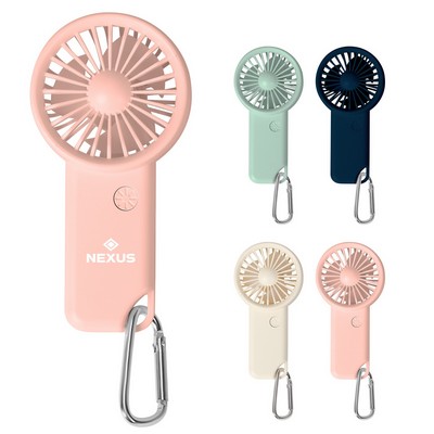 Portable Mini USB Rechargable Handheld Fan With Carabiner