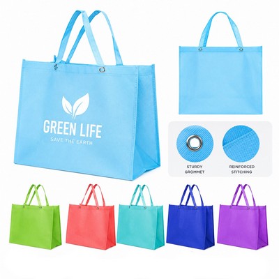 Non-Woven Tote Bag With Reinforced Metal Grommets Handle