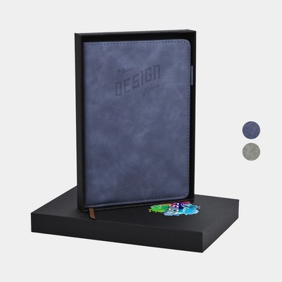 TiTUS® Executive Velveteen PU Leather A5 Notebook with Bookmark & Gift Box