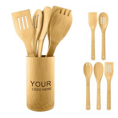 Bamboo Spatula Fork Spoon Set