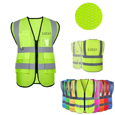 Multi-pocket Breathable Reflective Safety Vest