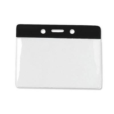 Vinyl Horizontal Top Load Badge Holder(3.69"x 3.25")(Black)